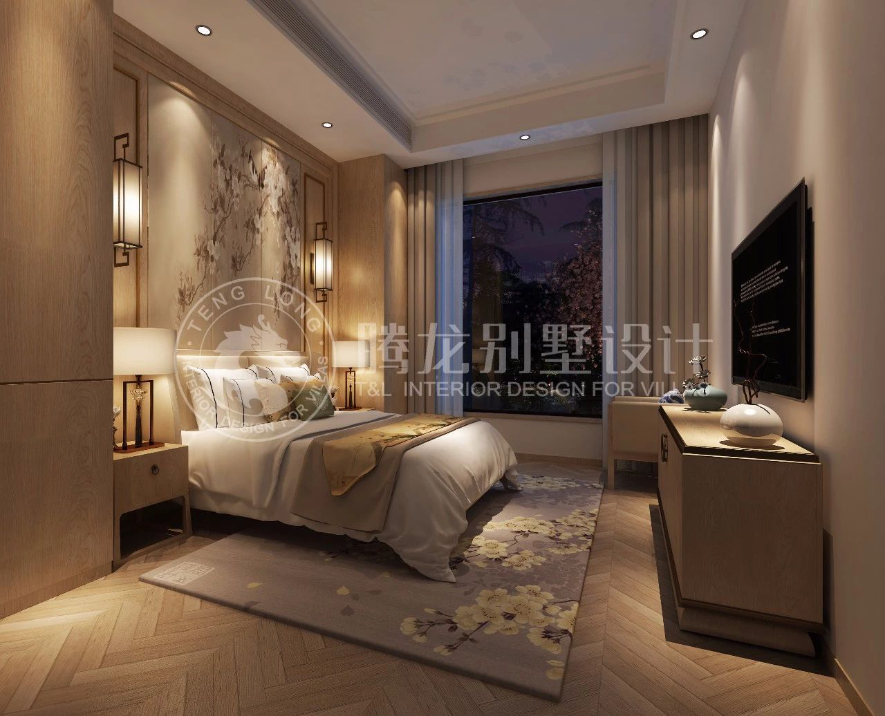 【别墅装修效果图】金茂逸墅新中式独栋别墅装修效果图