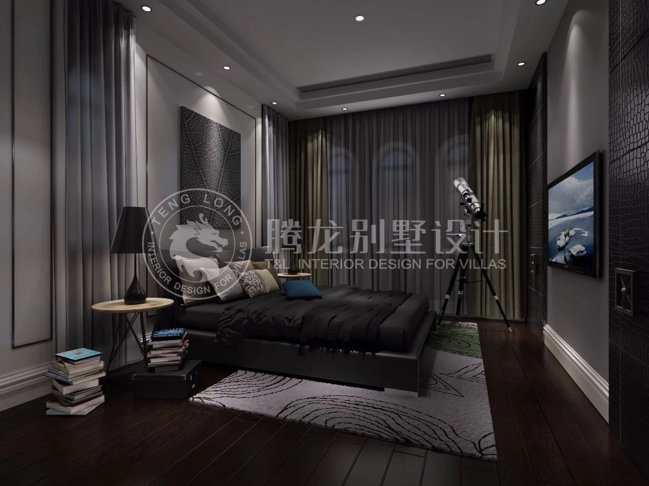 【别墅装修效果图】金茂逸墅简欧独栋别墅装修效果图