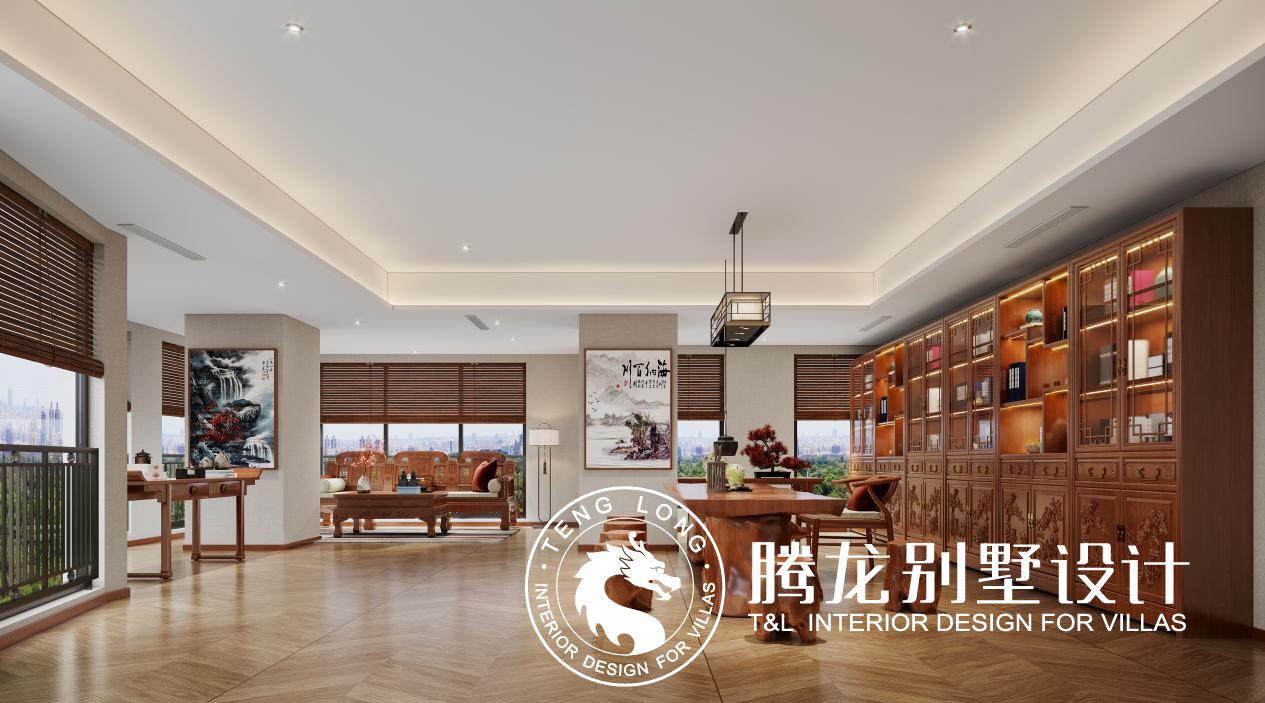 新梅大厦现代中式别墅装修效果图